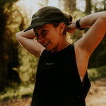 BLACK Womens Velocity Running Singlet on Model