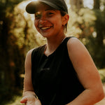 BLACK Womens Velocity Running Singlet Front on Model