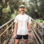 Mens White Running Short Sleeve Top