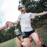 Mens White Running Short Sleeve Top
