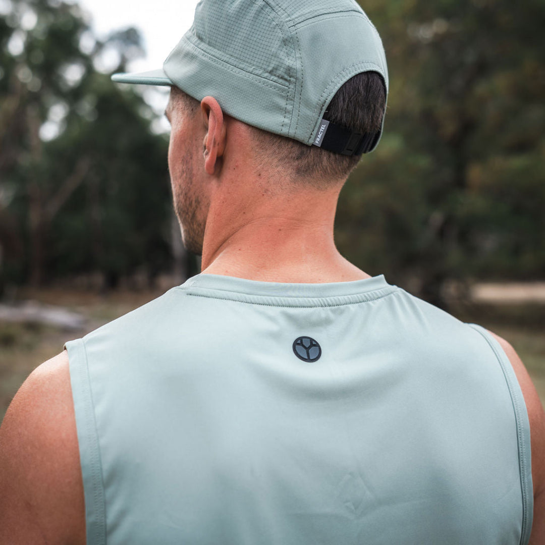 Mens Green Running Singlet Top