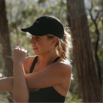 Black Running Cap E-Series on Model