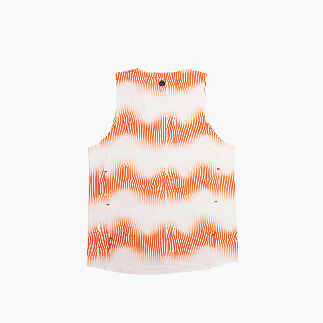 VELOCITY ORANGE Mens Velocity Running Singlet Back