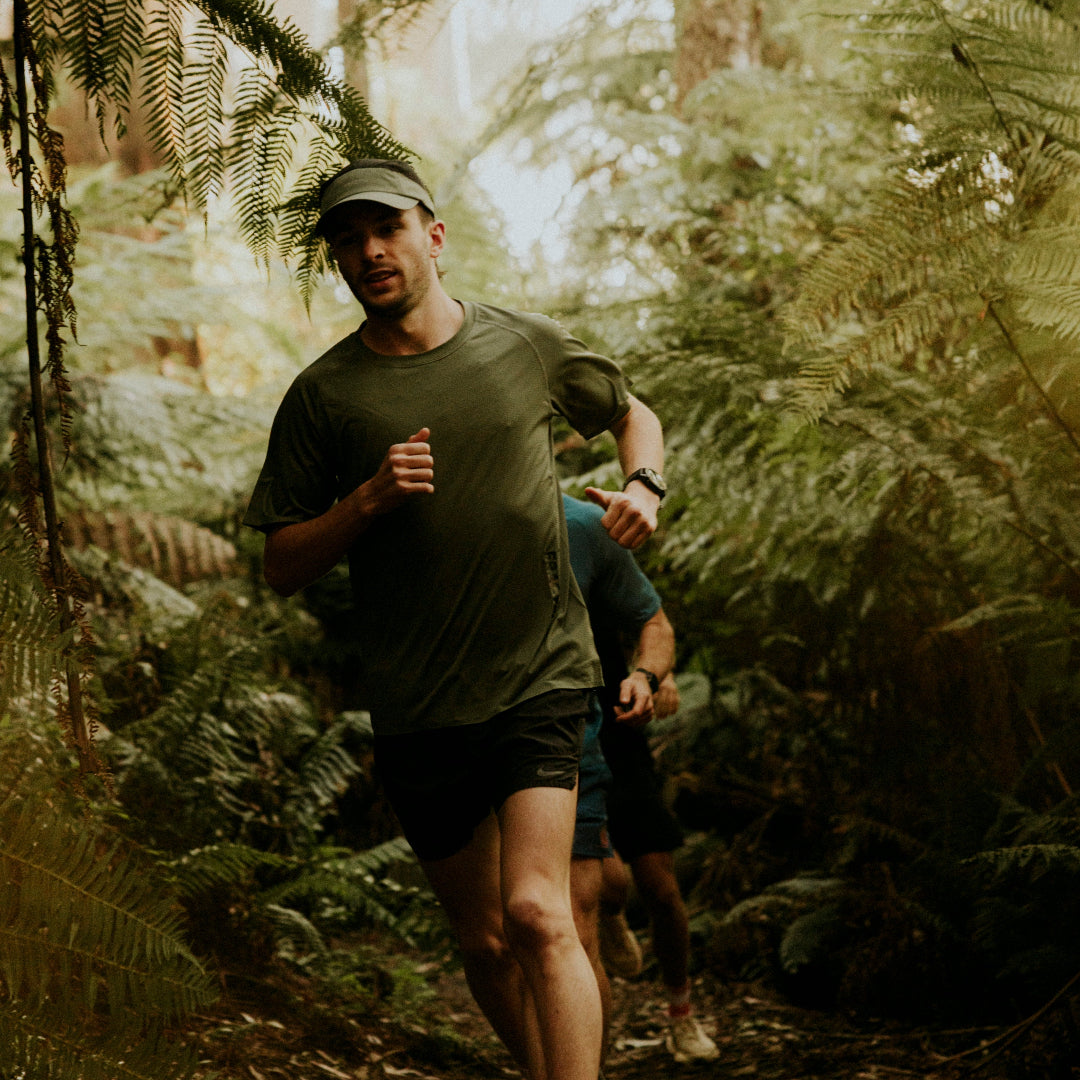 OLIVE Mens Velocity Running Tee on Model