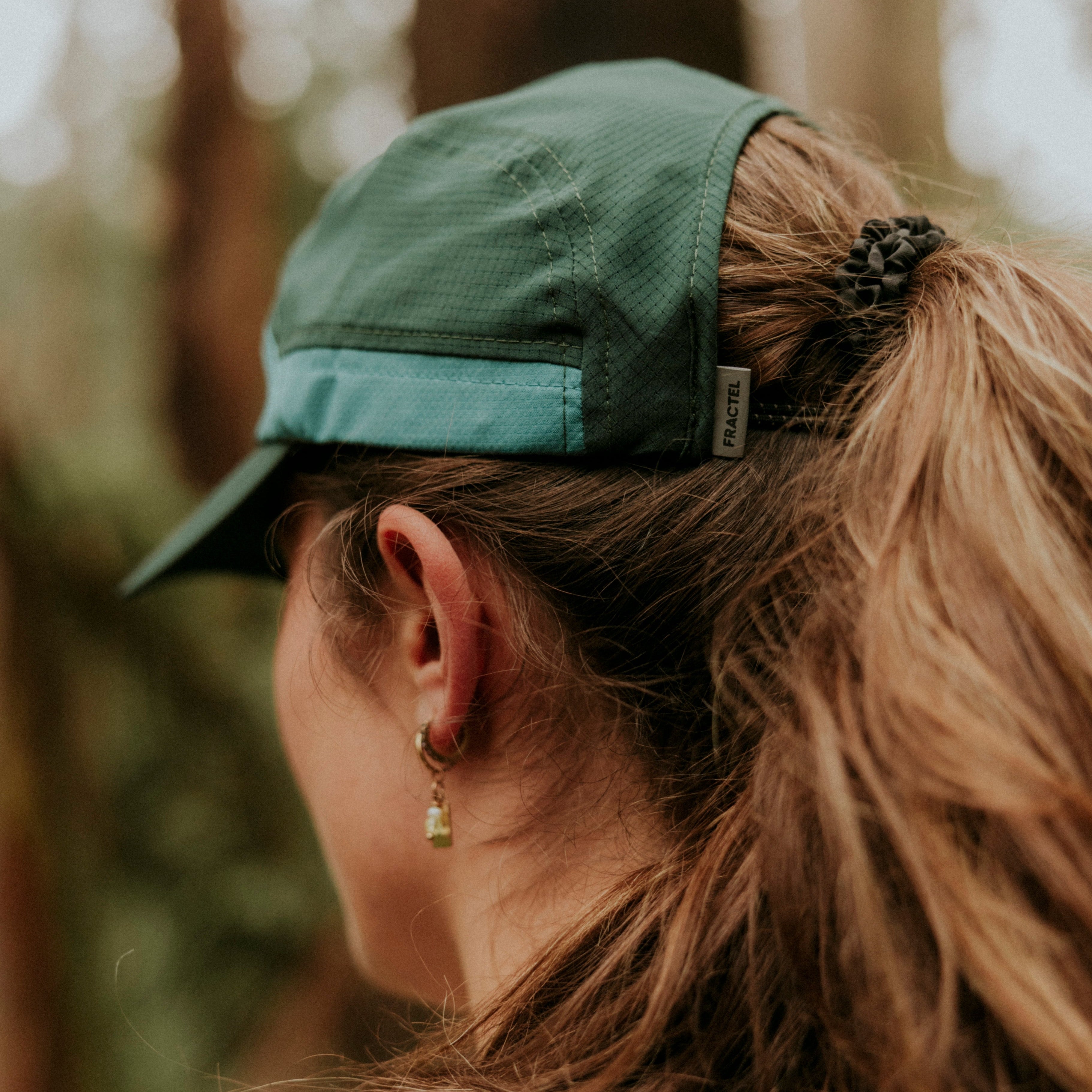 E-Series Green Running Cap High Ponytail