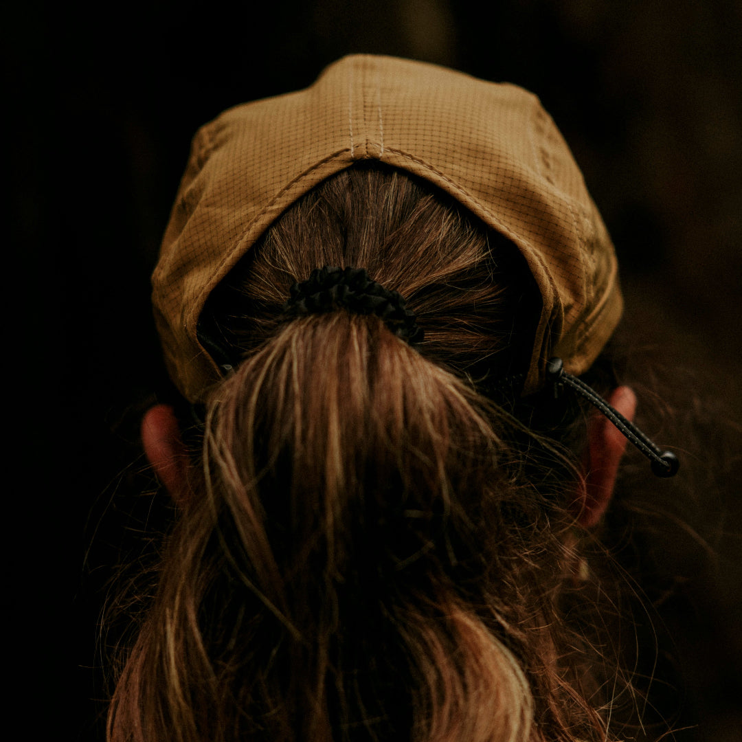 E-Series Beige Running Cap High Ponytail