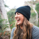 Black Running Beanie Hat