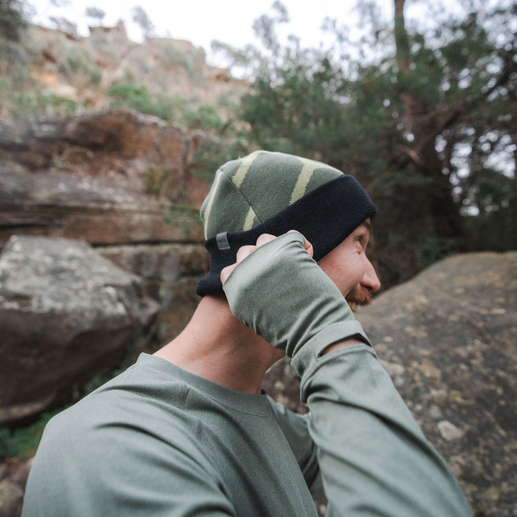 Green Running Beanie Hat