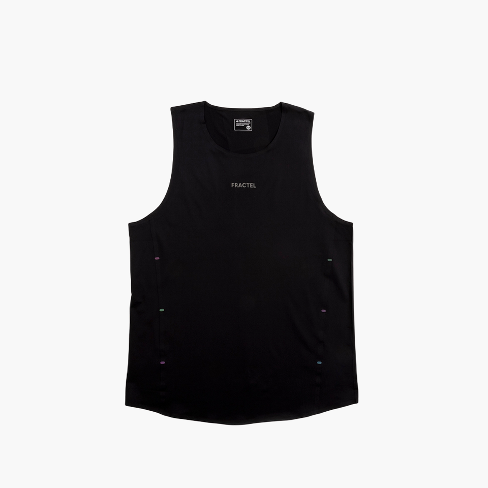 BLACK Mens Velocity Running Singlet Front