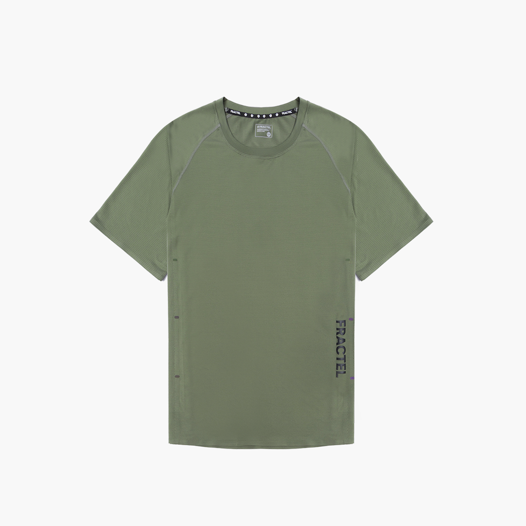 OLIVE Mens Velocity Running Tee Front