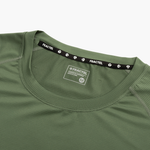 OLIVE Mens Velocity Running Tee Zoom Neck