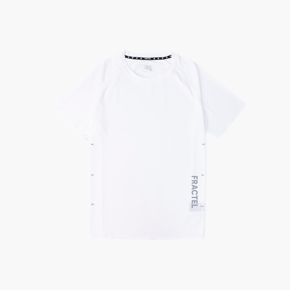 Men's V-WHITE Performance Tee, front view