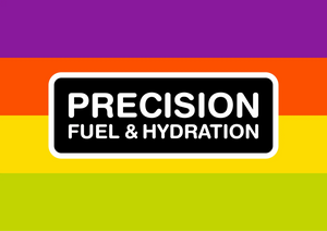 PRECISION FUEL & HYDRATION logo on a rainbow background