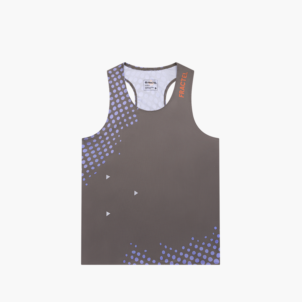 Women's V-BUTTERFLY MAUVE Race Singlet, front view