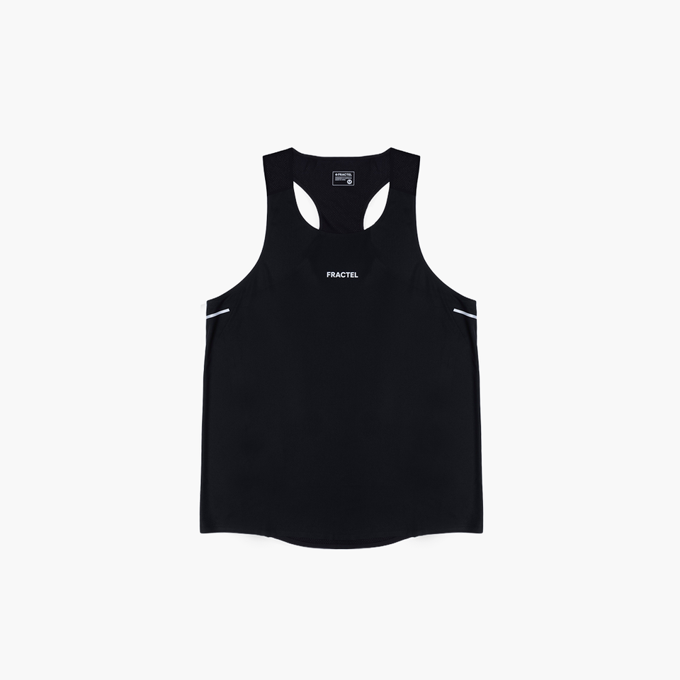 Women's V-BLACK Race Singlet (Old), front view