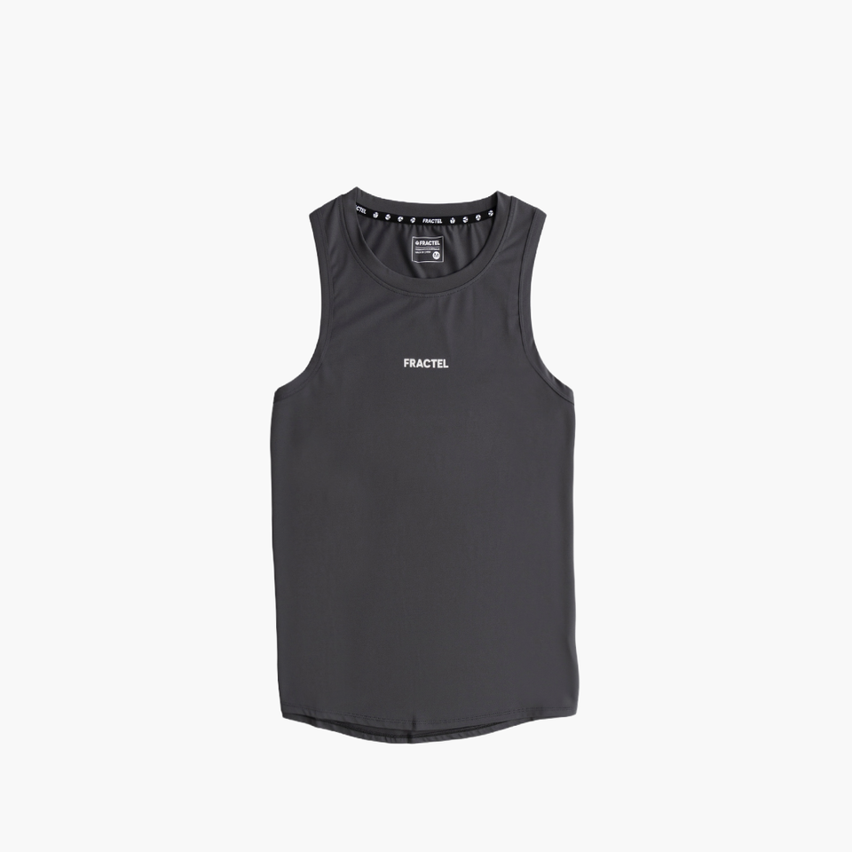 Women's S-SLATE GREY Performance Singlet, front view