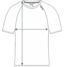 Where half chest and length are measured on a flat garment